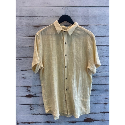 Camisa Praia Brasil Linho de Botões Creme