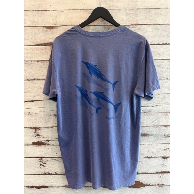 Camiseta Praia Brasil Golfinhos Azul