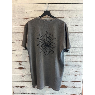 Camiseta Praia Brasil Flor Cinza