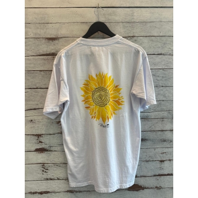 Camiseta Praia Brasil Girassol Branca 
